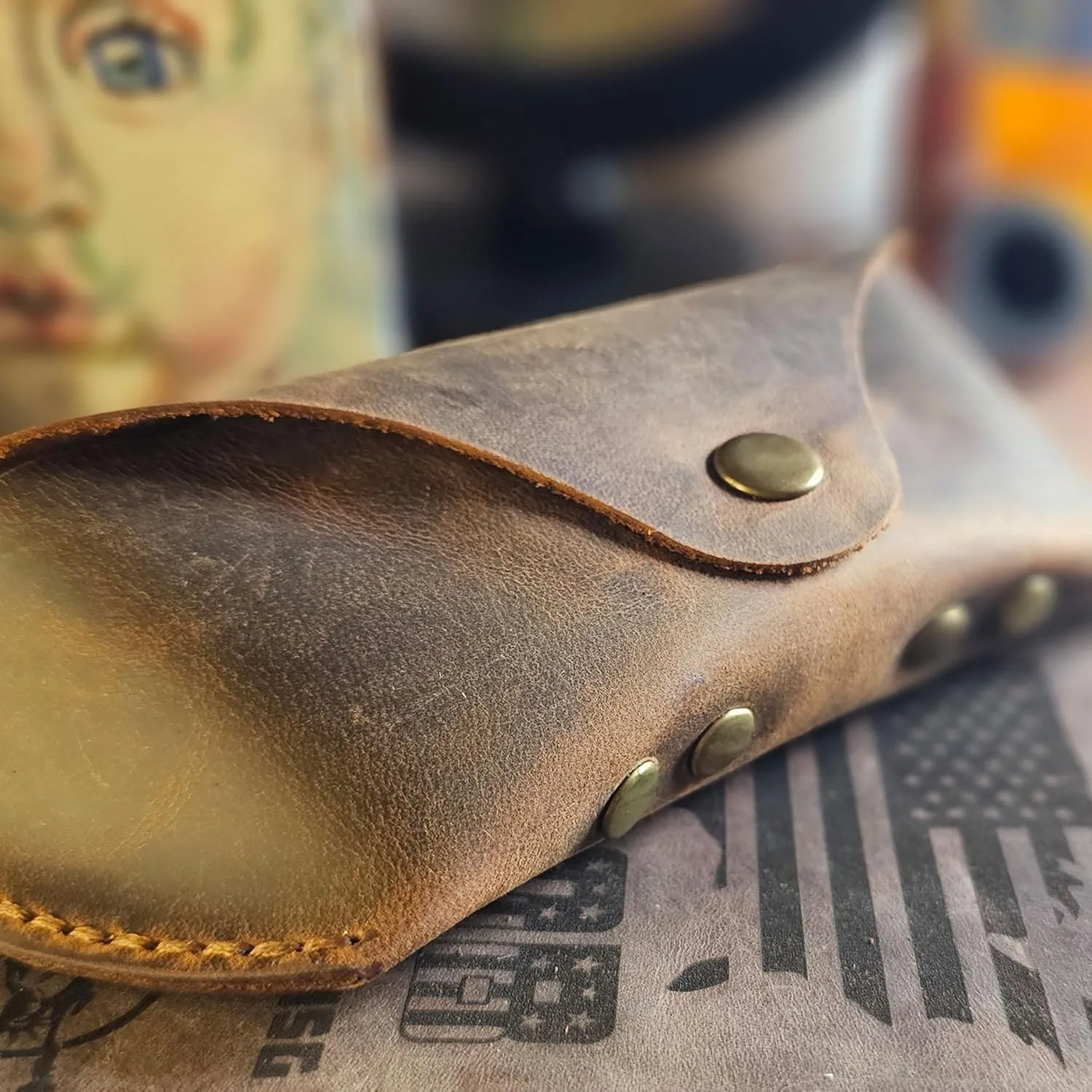 Handmade Leather Eyeglass Case – Soft Sunglasses Pouch, Large Glasses Holder