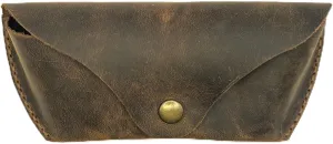 Handmade Leather Eyeglass Case – Soft Sunglasses Pouch, Large Glasses Holder