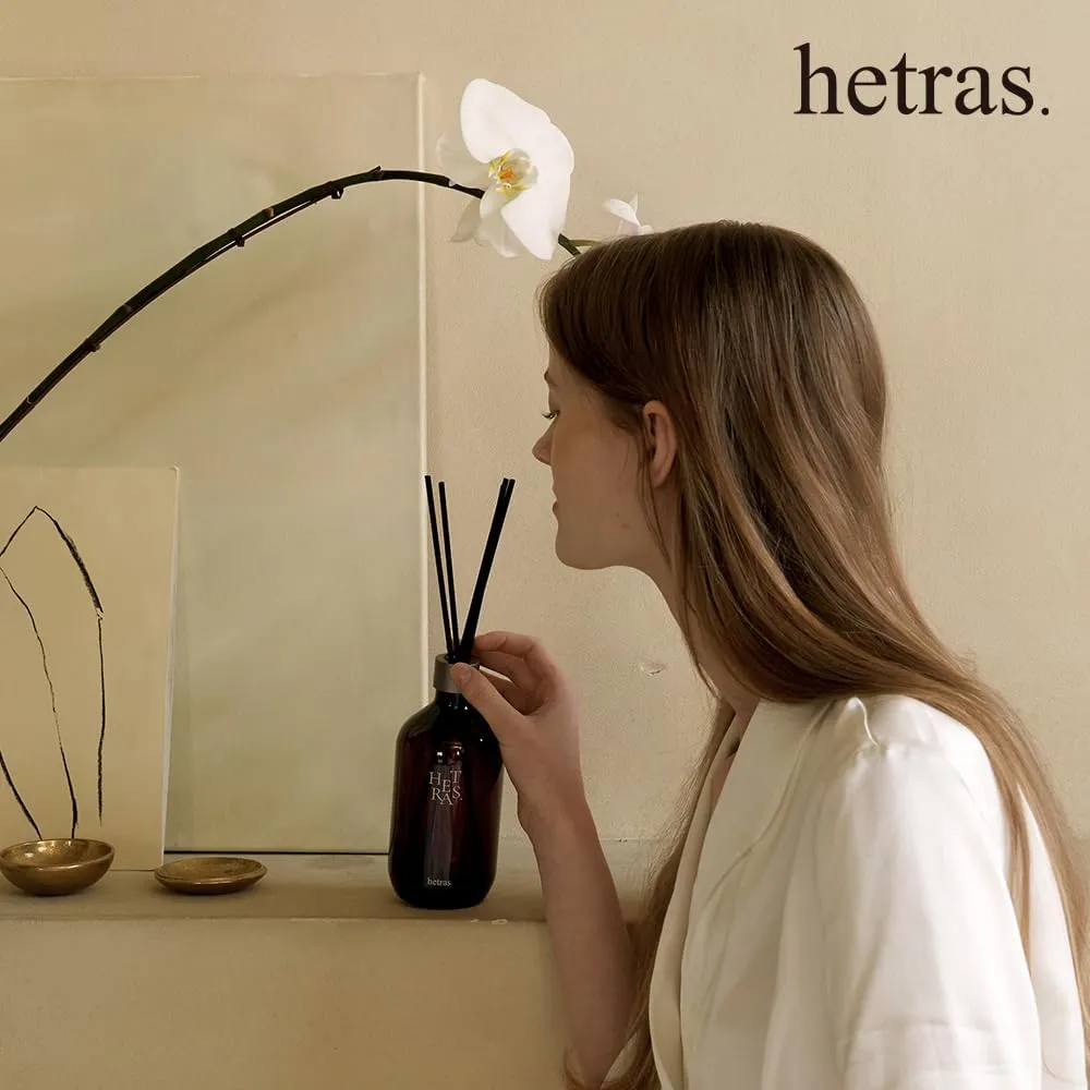 hetras Premium Reed Diffuser Set 16.9 fl.oz. 2 Pack | Black Cherry Scent | Long-Lasting Luxury Fragrance with 10 Reed Sticks for Home & Office | Gifts for Loved One