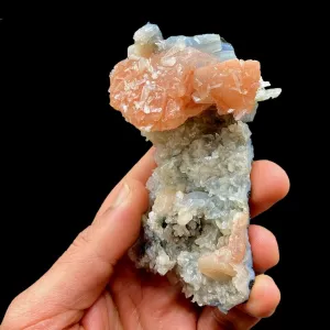 Heulandite with Stilbite On Chalcedony Natural Mineral Specimen # TUC-F31