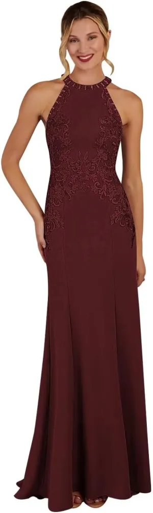 HEWEIGUI Long Lace Mother of The Bride Dresses Mermaid Halter Formal Dress for Women Wedding Guest WHC091
