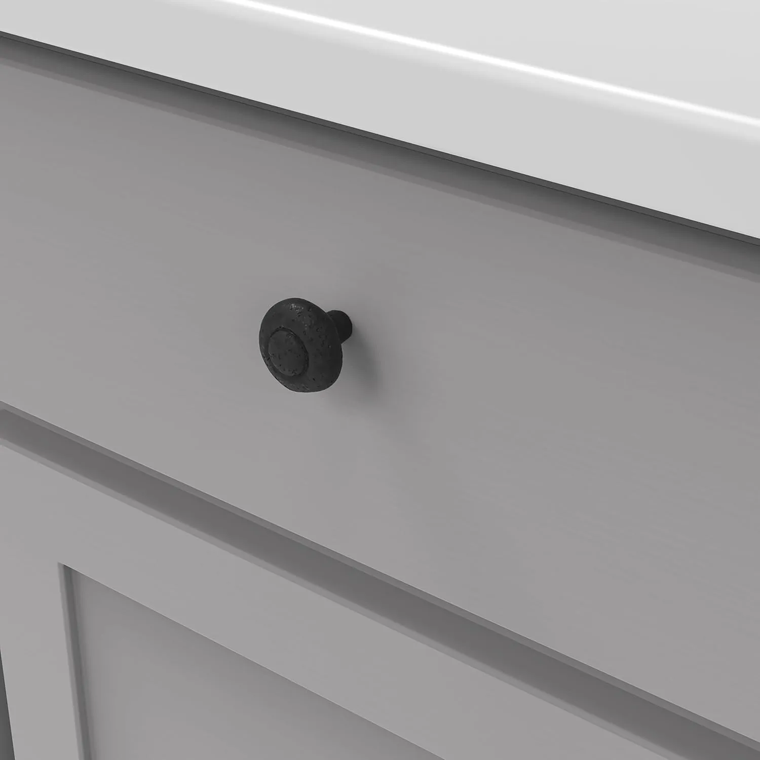 Hickory Hardware 10 Pack Solid Core Kitchen Cabinet Knobs, Luxury Cabinet and Dresser Knobs, Handle Pulls for Doors & Drawers, 1-1/4 Inch, Black Iron, Refined Rustic Collection