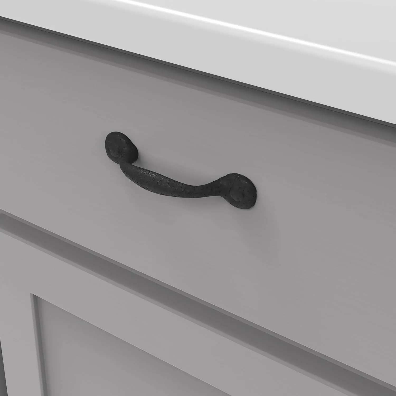 Hickory Hardware 10 Pack Solid Core Kitchen Cabinet Pulls, Luxury Cabinet Handles, Hardware for Doors & Dresser Drawers, 3 Inch Hole Center, Black Iron, Refined Rustic Collection