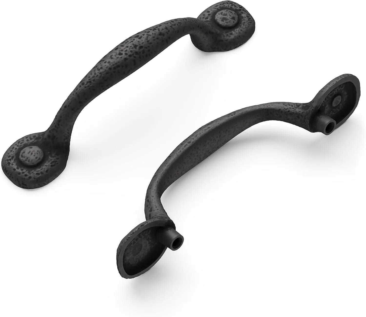 Hickory Hardware 10 Pack Solid Core Kitchen Cabinet Pulls, Luxury Cabinet Handles, Hardware for Doors & Dresser Drawers, 3 Inch Hole Center, Black Iron, Refined Rustic Collection