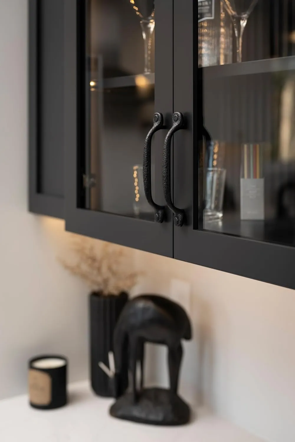 Hickory Hardware 10 Pack Solid Core Kitchen Cabinet Pulls, Luxury Cabinet Handles, Hardware for Doors & Dresser Drawers, 3 Inch Hole Center, Black Iron, Refined Rustic Collection