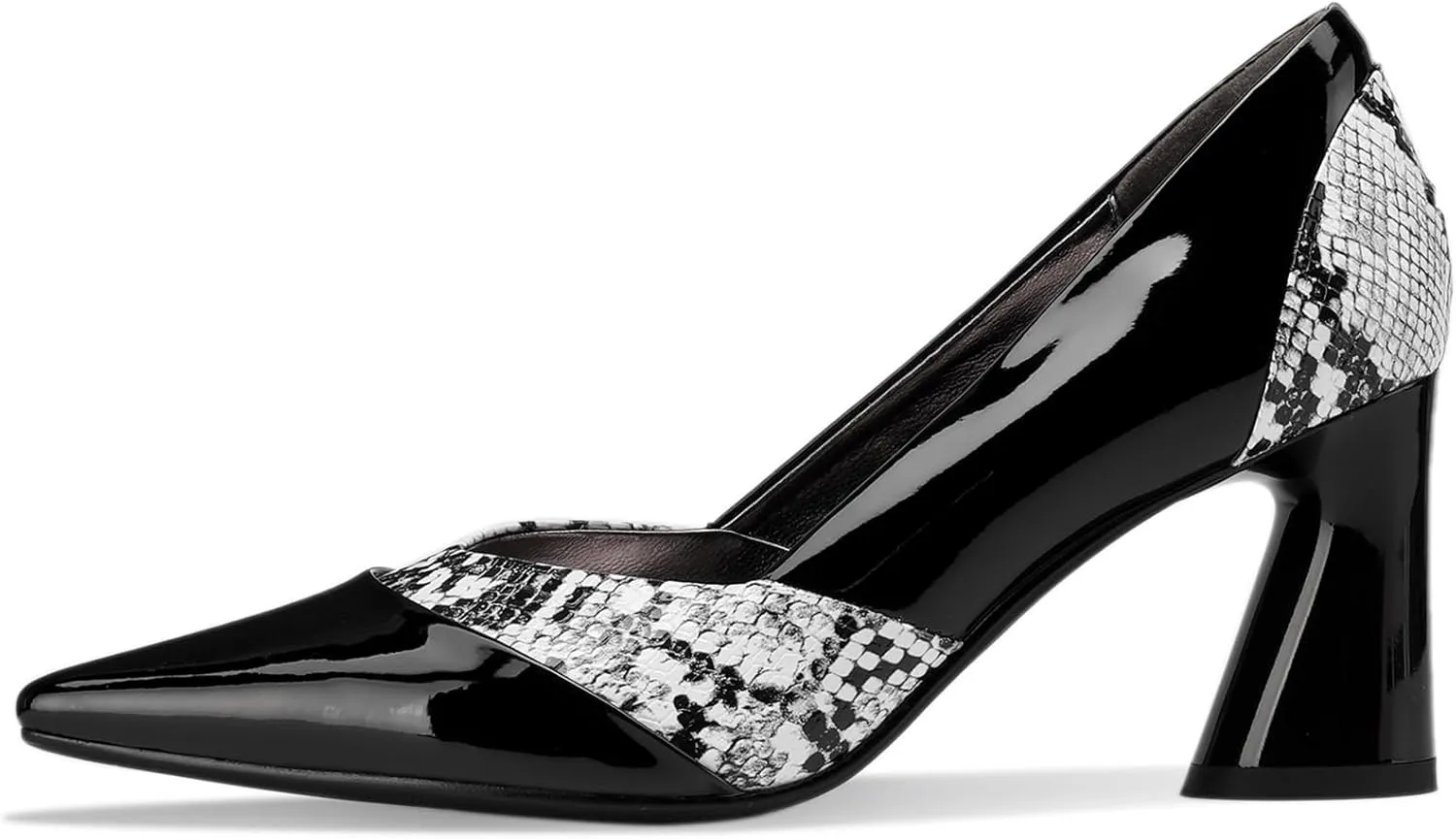High Heels for Women Patent Leather Pointed Toe Pumps Animal Print Snake Skin Closed Toe Chunky Block Dressy Comfortable Sexy Elegantes Wedding Slip On Formal Prom 3 Inch Shoes