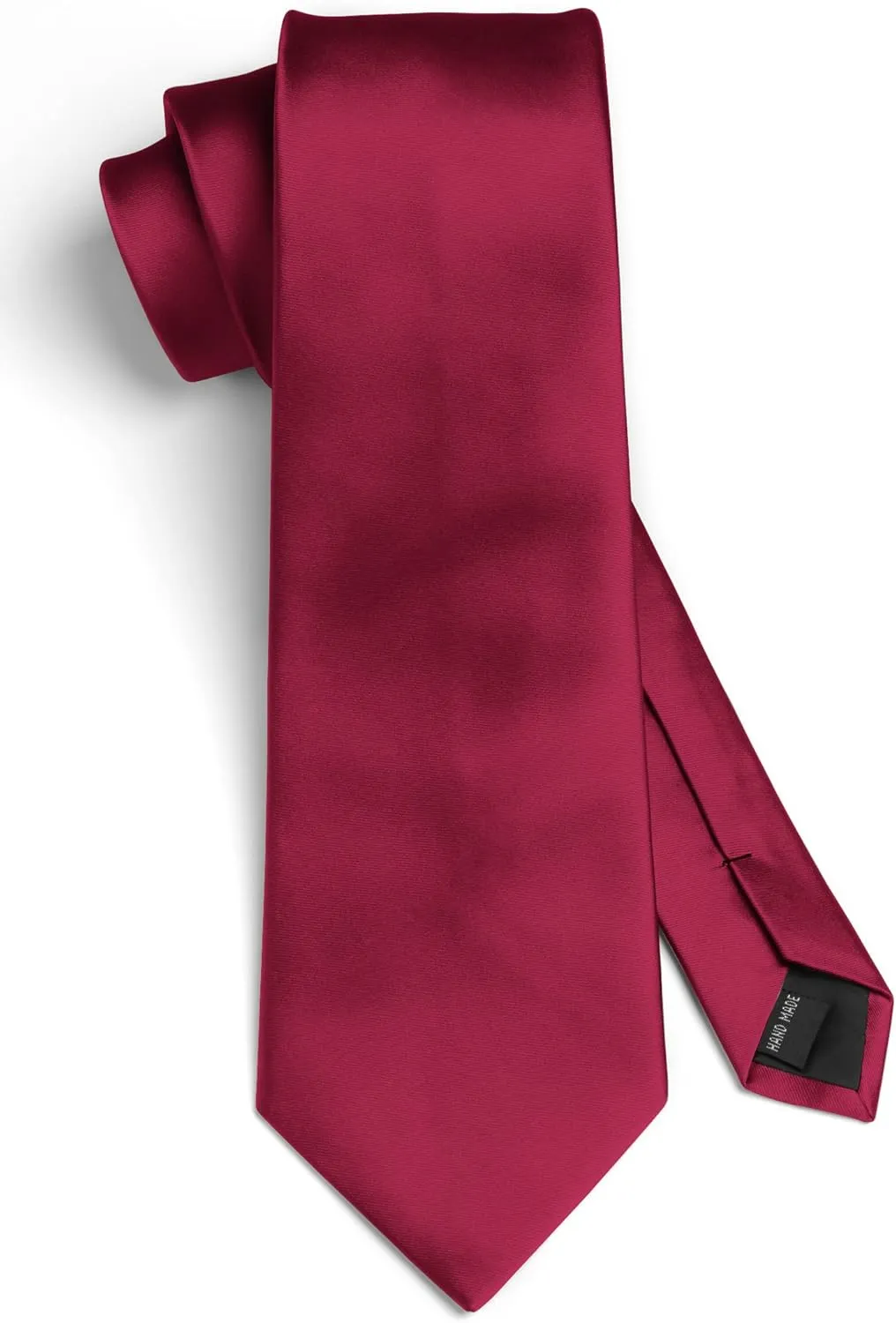 HISDERN Mens Solid Color Ties Formal Satin Necktie and Pocket Square Set Classic Wedding Business Tie & Handkerchief