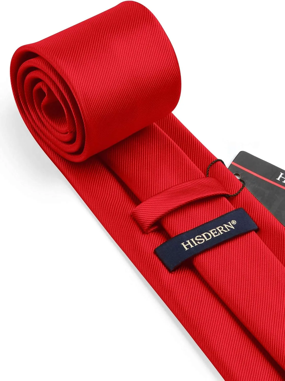 HISDERN Mens Ties Solid Color Wedding Ties and Pocket Square Neckties Clip Sets Business Formal Satin Ties for Men