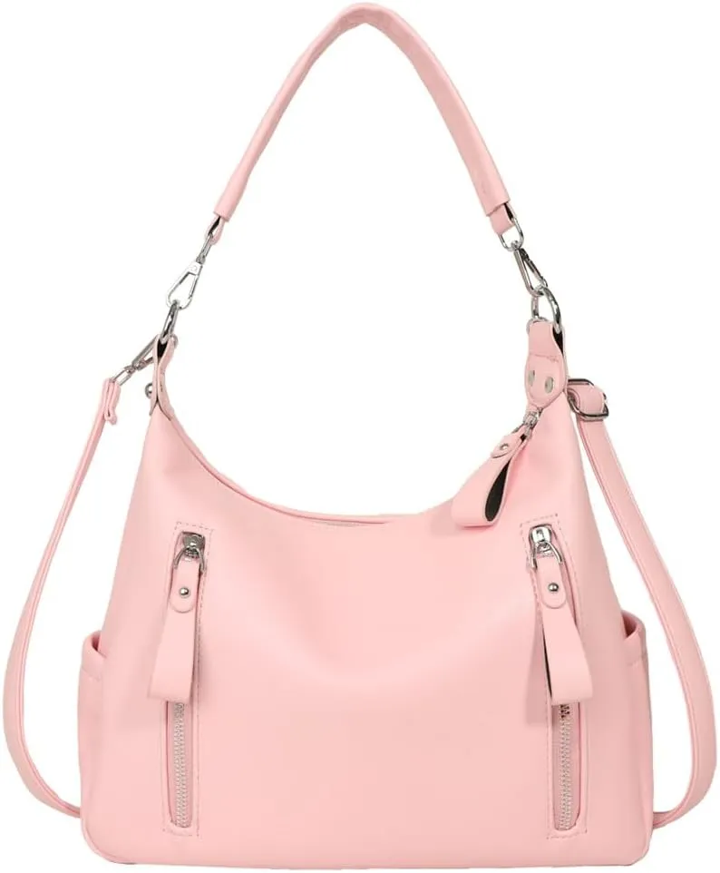 Hobo Handbag for Women Leather Designer Tote Purses Handbag Satchel Top Handle Handbags with Pocket Zipper