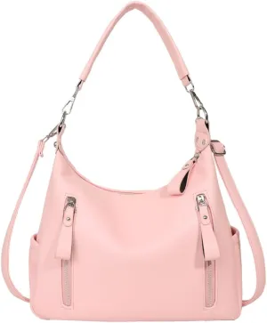 Hobo Handbag for Women Leather Designer Tote Purses Handbag Satchel Top Handle Handbags with Pocket Zipper
