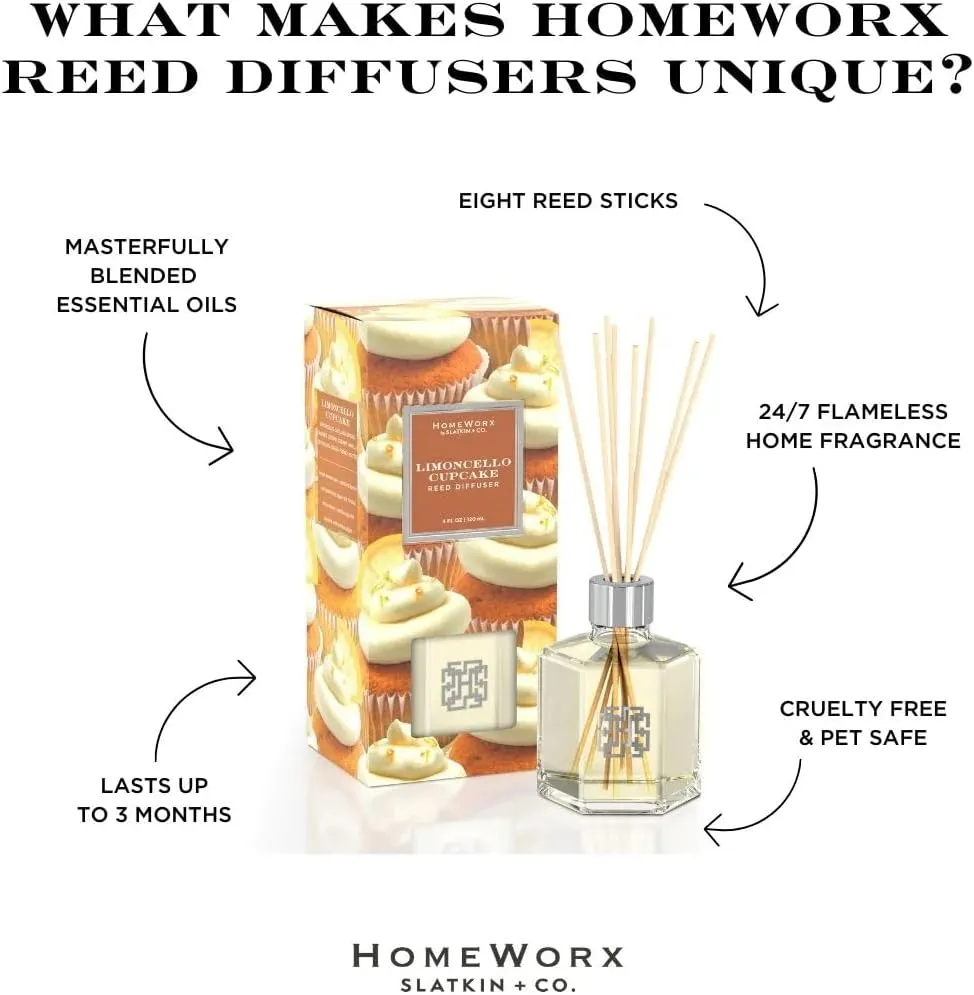 HomeWorx by SLATKIN   CO. Limoncello Cupcake Reed Stick Diffuser