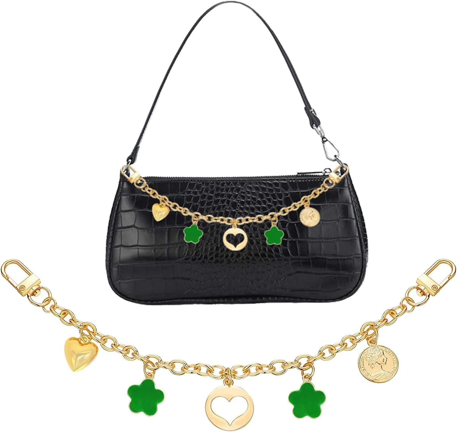 HOSBY Bag Charm Handbag Chains Decoration for Women, Sparkling Pendant Accessories for Purse Designer Shoulder Bag