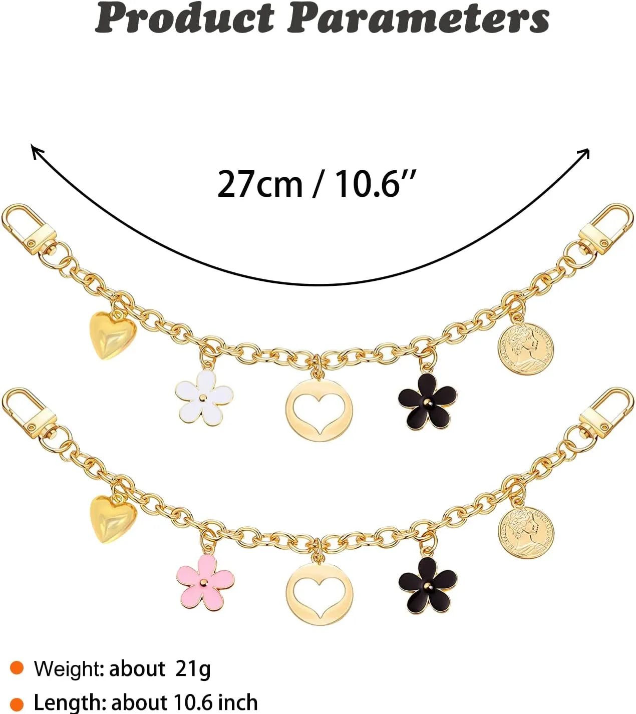 HOSBY Bag Charm Handbag Chains Decoration for Women, Sparkling Pendant Accessories for Purse Designer Shoulder Bag