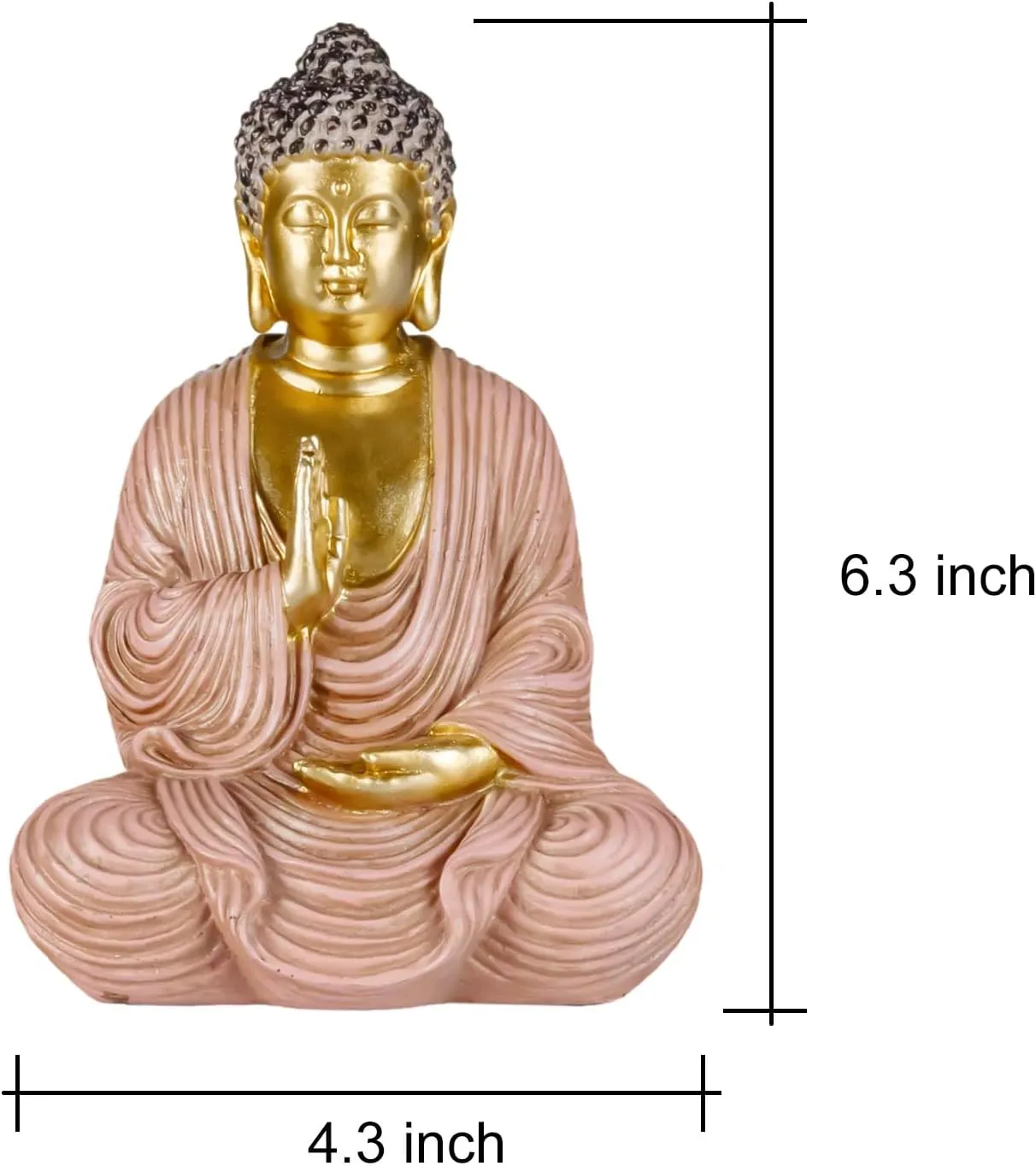 Houlu Golden Meditating Buddha Statue Indoor – 6.3 Inch Buddha Statue for Home Decor, Small Buddha Statues for Meditation and Spiritual Decor - Blessing Buddha