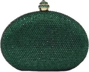 HUANG ZHUANG Egg Shape Crystal Clutch Purse Rhinestone Evening Bag for Women Party Wedding Cute Handbag