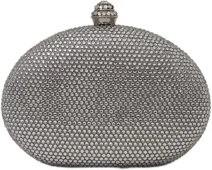 HUANG ZHUANG Egg Shape Crystal Clutch Purse Rhinestone Evening Bag for Women Party Wedding Cute Handbag