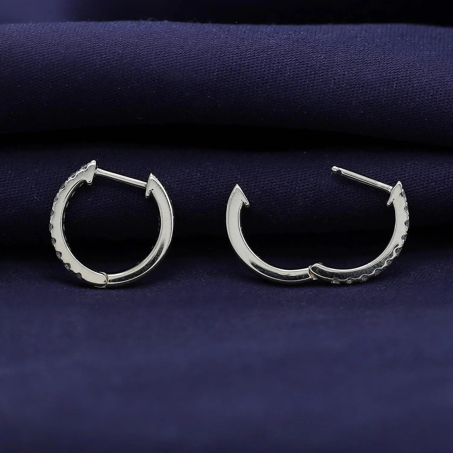Huggie Hoop Earrings For Women, 1/4 Carat Round Shape Lab Grown Diamond Wedding Bridal Hoop Earrings In 10K OR 14k Solid Gold Or 925 Sterling Silver Jewelry Gifts For Her (0.25 Cttw)