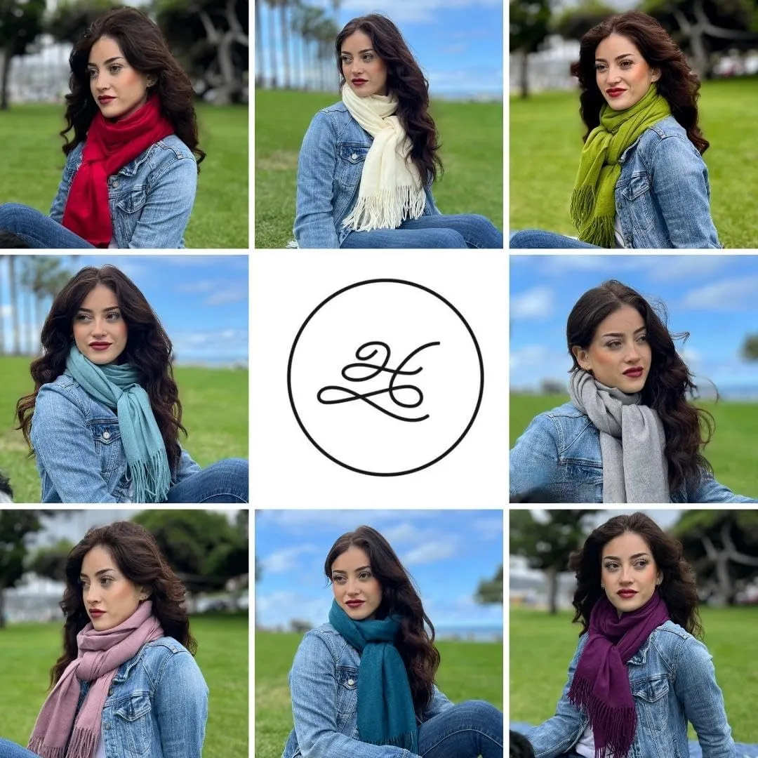 Humble Hilo Soft Wool Scarf or Shawl, Large Winter Wrap Pashmina 74 x 27