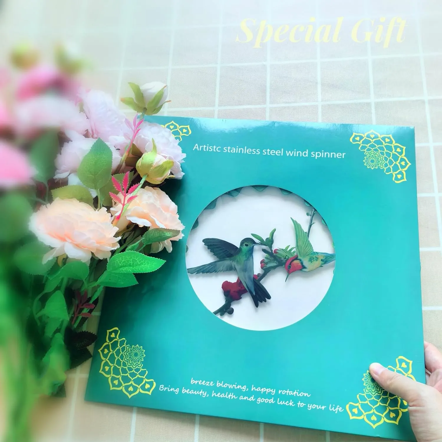 Hummingbird Wind Spinners Hummingbird Gifts for Women/Men Wind Spinner Outdoor Hummmingbird Spinners for Indoor/Outdoor Yard Garden Decor
