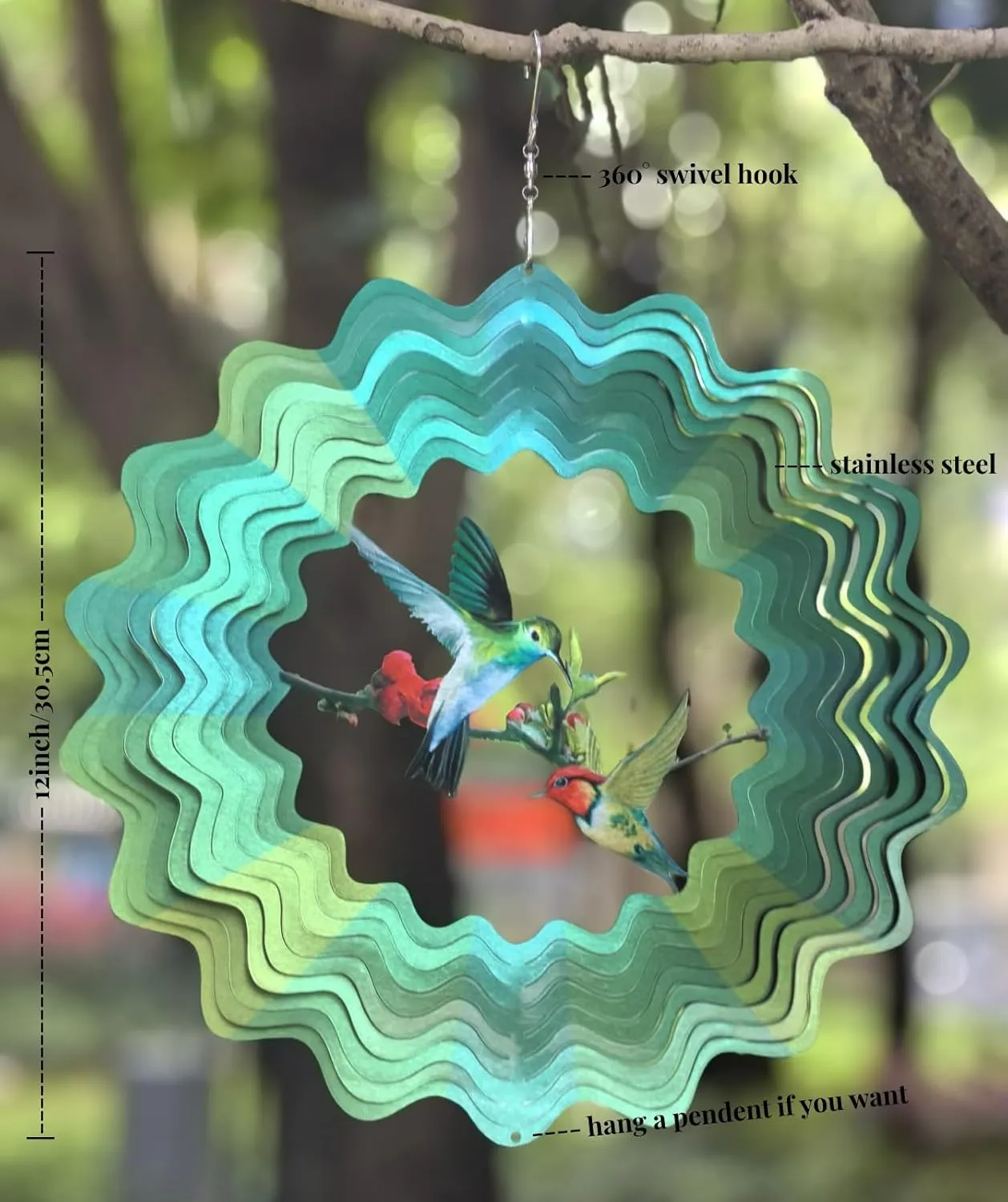 Hummingbird Wind Spinners Hummingbird Gifts for Women/Men Wind Spinner Outdoor Hummmingbird Spinners for Indoor/Outdoor Yard Garden Decor