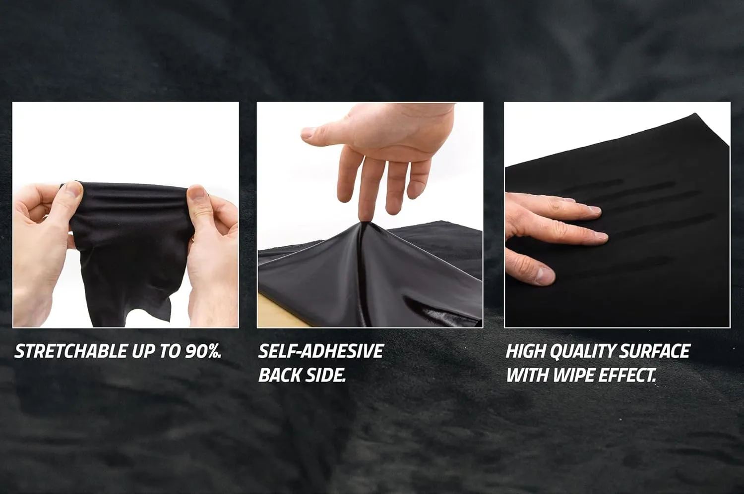 indivitara® Microfiber Suede Fabric self Adhesive car Wrapping Film Imitation Leather - Stretch Elastic Fabric (19.68x50.05in. Premium Black)