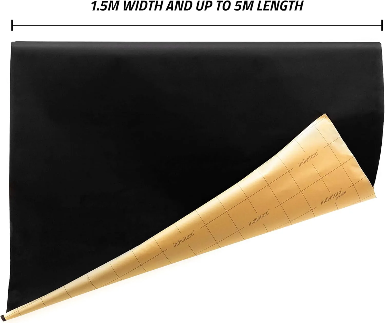indivitara® Microfiber Suede Fabric self Adhesive car Wrapping Film Imitation Leather - Stretch Elastic Fabric (19.68x50.05in. Premium Black)