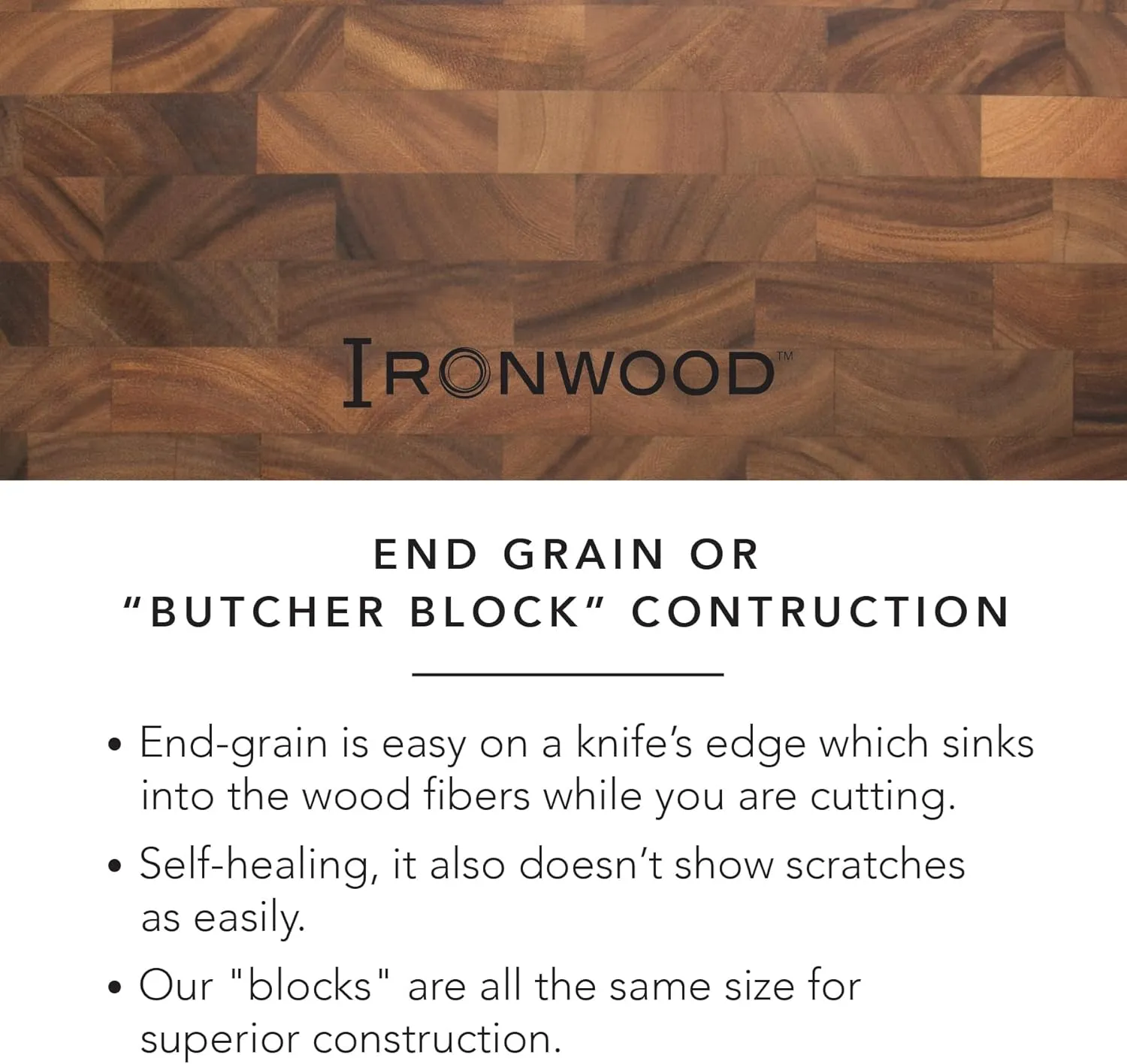 Ironwood Gourmet Large End Grain Prep Station Acacia Wood Cutting Board, 14 x 20-Inch, Brown