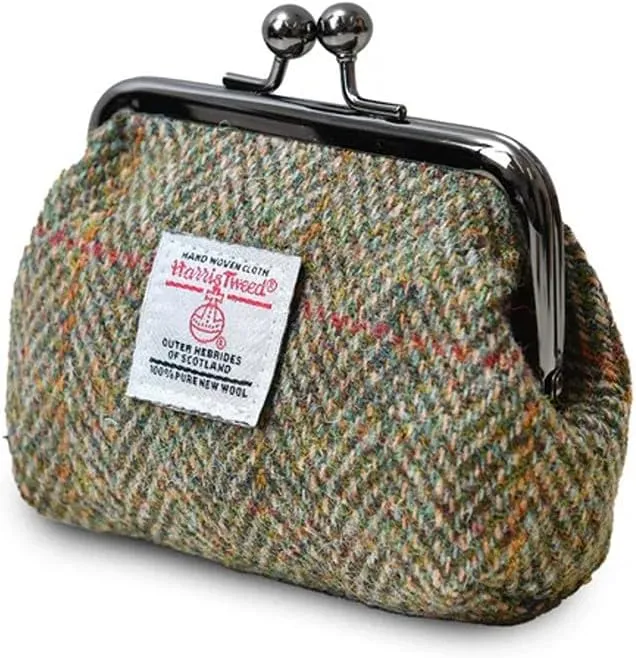 Islander The Coin Purse Made of Harris Tweed (Chestnut Herringbone)