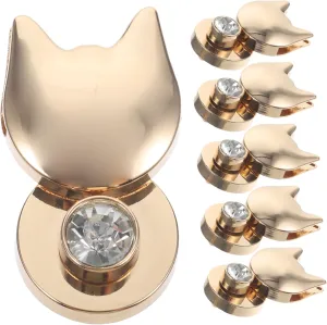 IWOWHERO 6Pcs Cat Shaped Bag Locks Durable Purse Closure Locks Replacement Turn Locks for Handbags Purses Sturdy Long Lasting Bag Buckle Fasteners