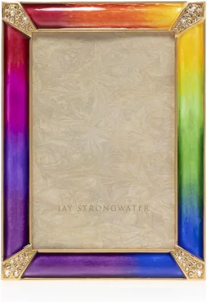 Jay Strongwater Leonard Pave Corner 4" x 6" Photo Picture Frame with Swarovski Crystals