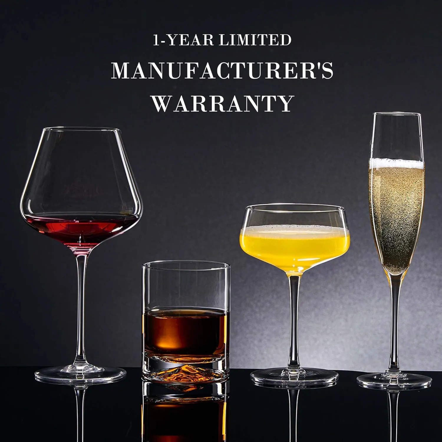 JBHO Champagne Glasses-Elegant Flutes-Gift-Box-Hand Blown Champagne Flutes Glass-100% Lead-Free Premium Crystal - Gift Idea for Wedding, Anniversary, Christmas,New Year-Set of 4-8oz, Clear
