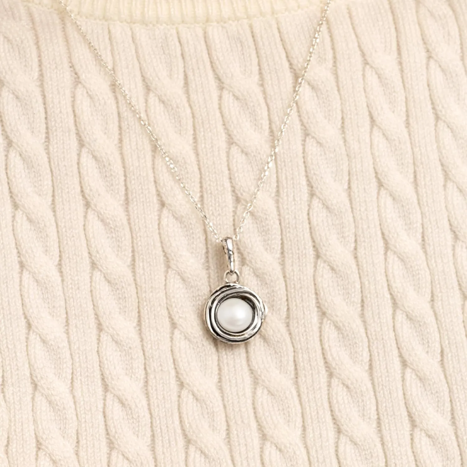 JEAN RACHEL JEWELRY 925 Sterling Silver Necklace for Women with Freshwater Pearl Vintage Design - Hypoallergenic, Lead & Nickel Free Jewelry - Artisan Handcrafted Statement Necklace