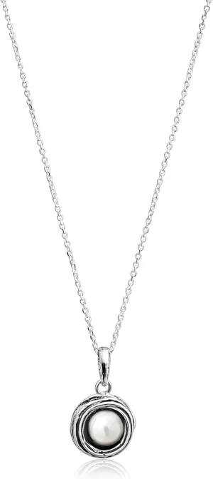 JEAN RACHEL JEWELRY 925 Sterling Silver Necklace for Women with Freshwater Pearl Vintage Design - Hypoallergenic, Lead & Nickel Free Jewelry - Artisan Handcrafted Statement Necklace