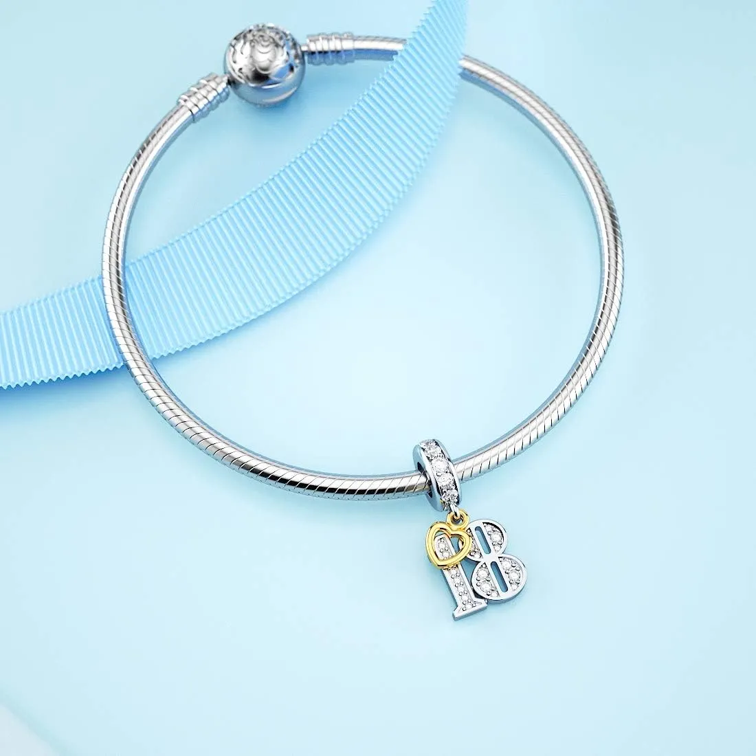 JIAYIQI 16 18 21 30 40 50 60 Birthday Charm Fit Charm Bracelets Necklace, 925 Sterling Silver Pendants Beads with 18K Gold Heart Shaped Pendant for Women