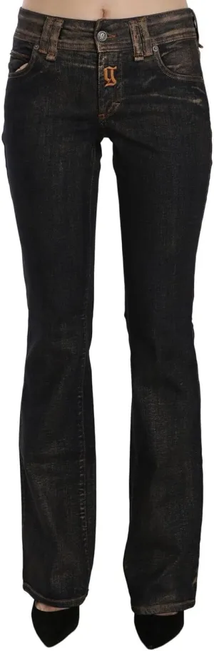 John Galliano Chic Flared Mid Waist Black Women's Denim
