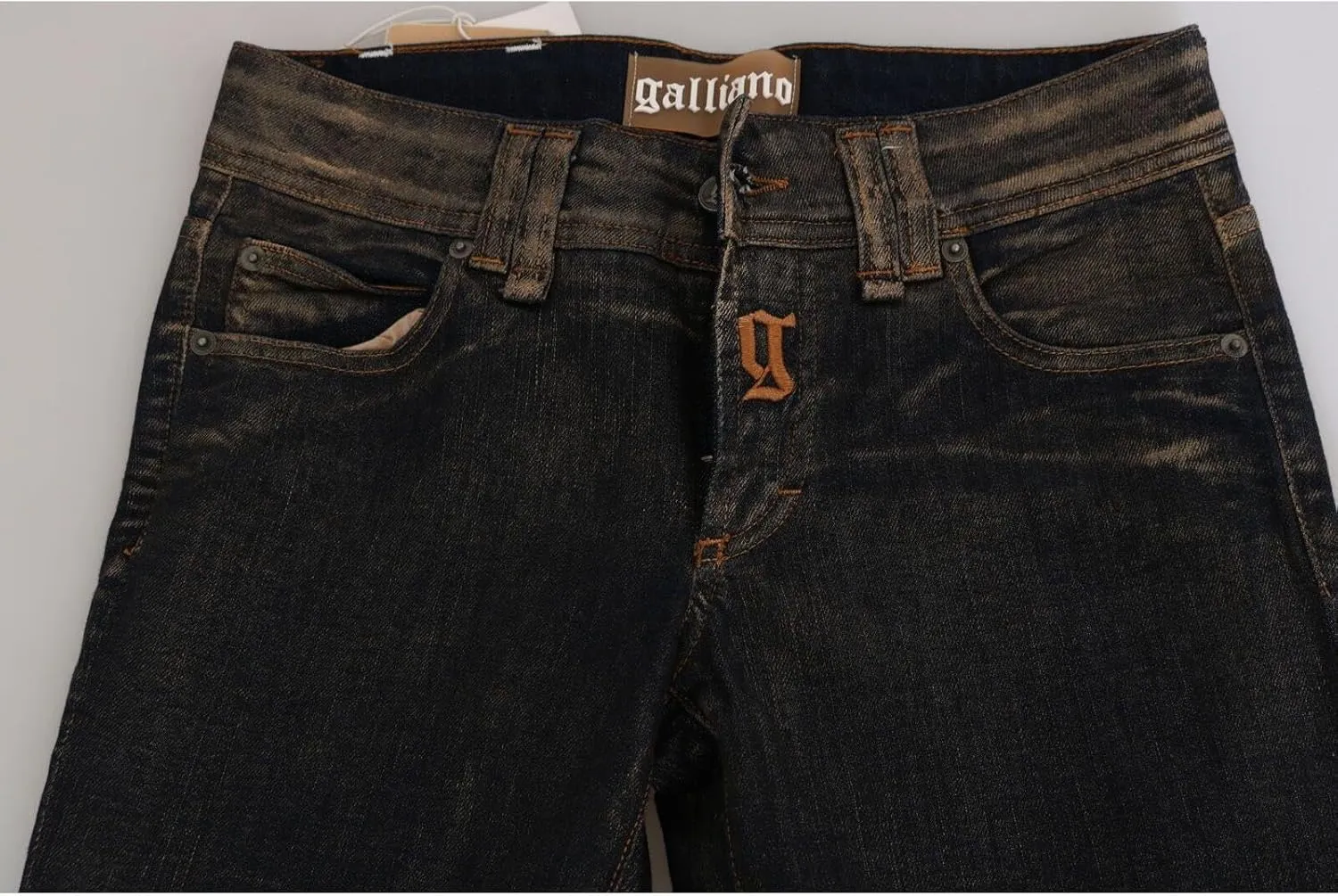 John Galliano Chic Flared Mid Waist Black Women's Denim