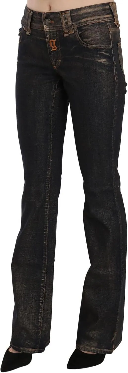 John Galliano Chic Flared Mid Waist Black Women's Denim