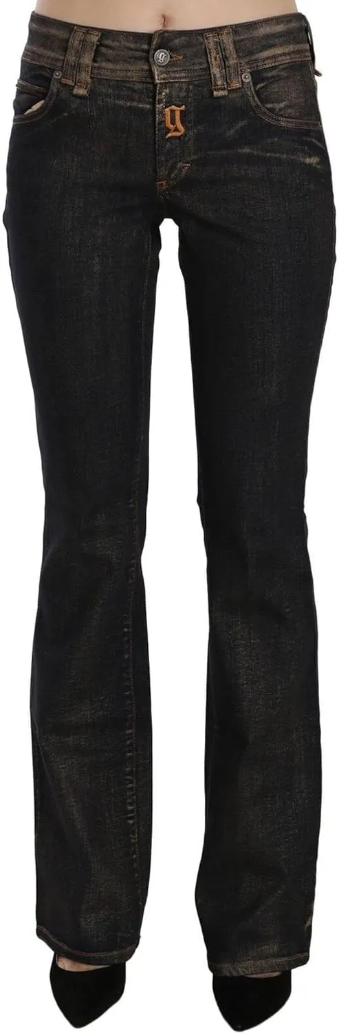 John Galliano Chic Flared Mid Waist Black Women's Denim