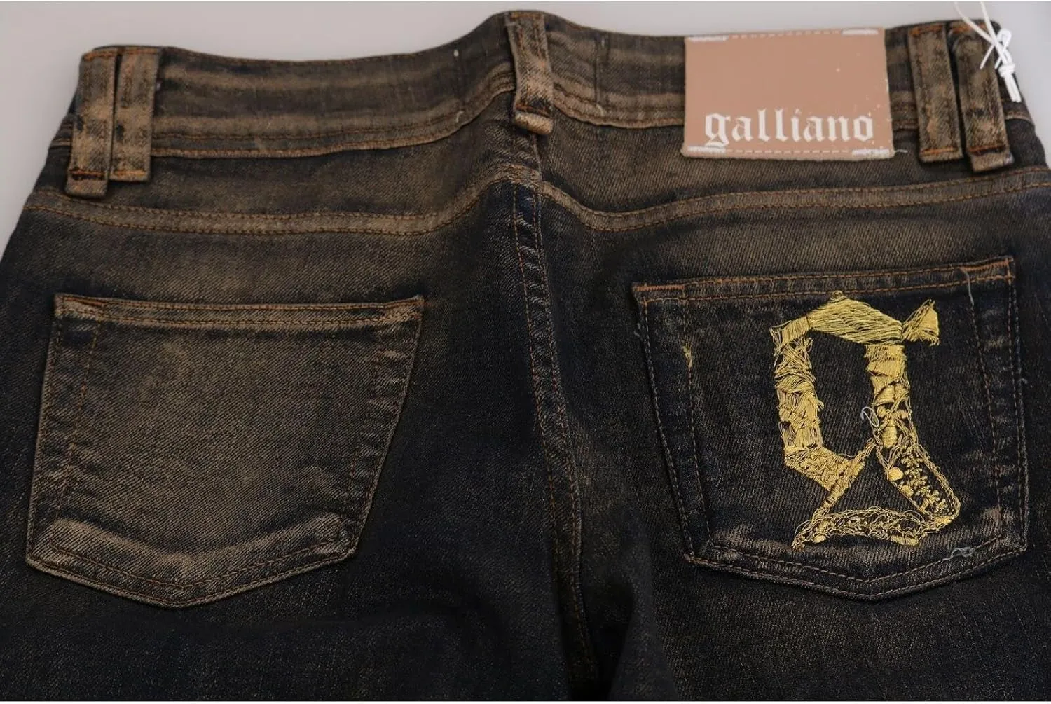 John Galliano Chic Flared Mid Waist Black Women's Denim
