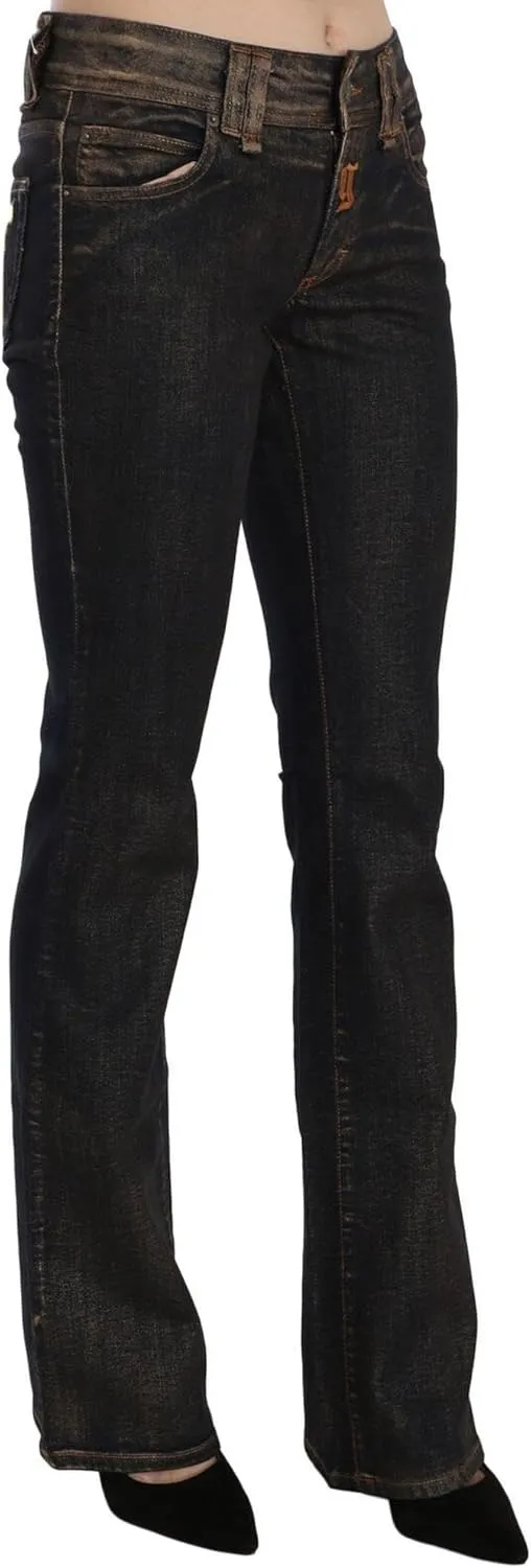 John Galliano Chic Flared Mid Waist Black Women's Denim