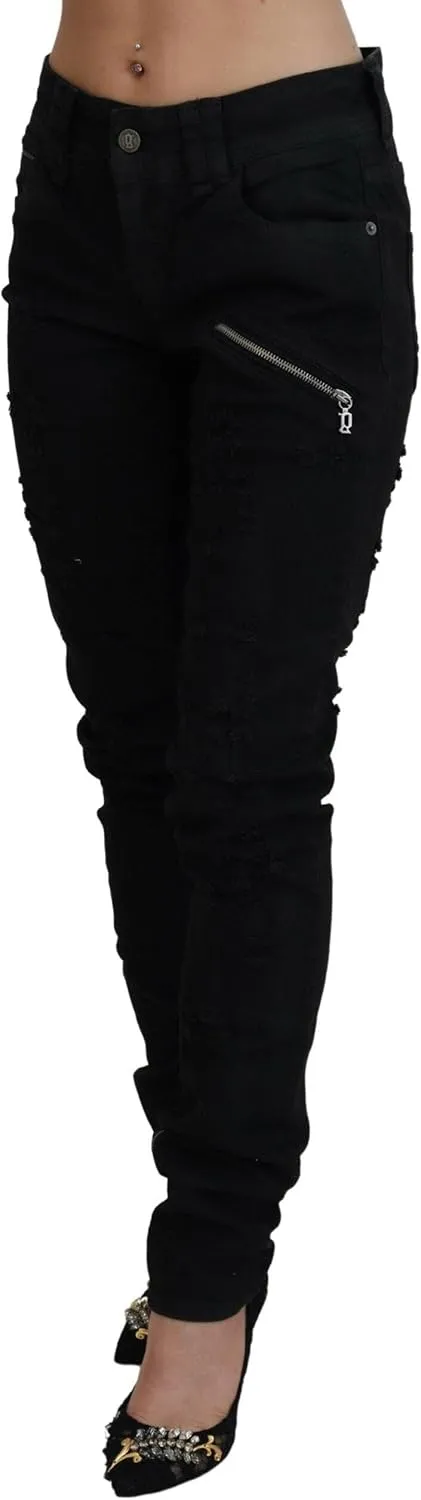 John Galliano Chic Mid Waist Flared Black Women's Jeans