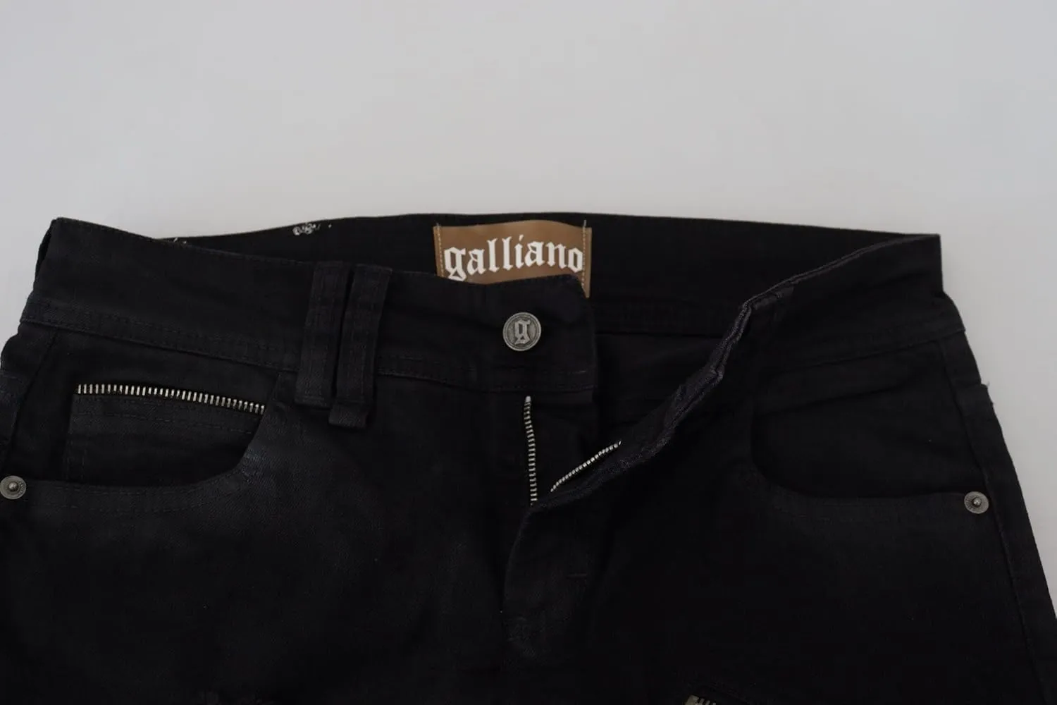 John Galliano Chic Mid Waist Flared Black Women's Jeans