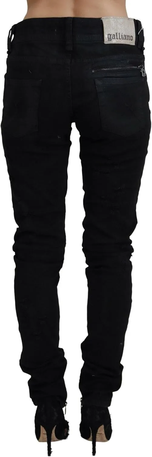 John Galliano Chic Mid Waist Flared Black Women's Jeans