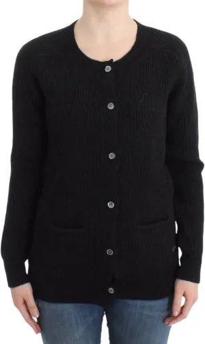 John Galliano Chic Transparent Back Woolen Women's Cardigan Black
