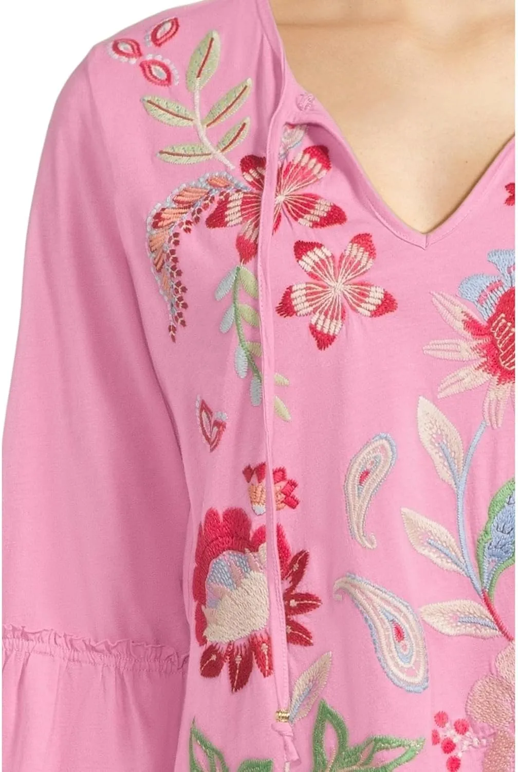 Johnny Was Women's Ruffle Sleeve T-Shirt