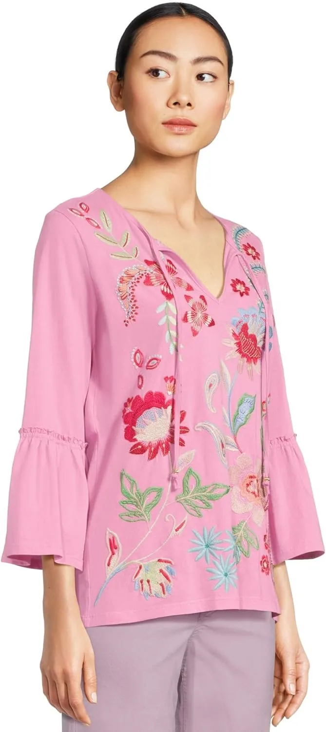 Johnny Was Women's Ruffle Sleeve T-Shirt