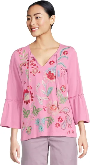 Johnny Was Women's Ruffle Sleeve T-Shirt