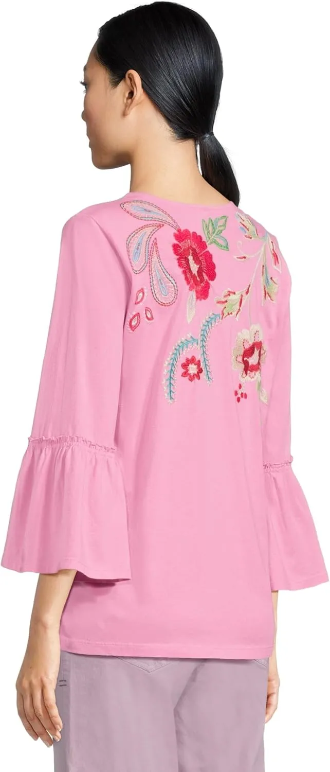 Johnny Was Women's Ruffle Sleeve T-Shirt