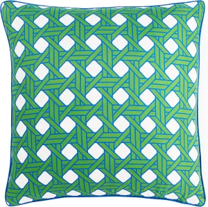 Jonathan Adler Basketweave Pillow-Green-18 x 18" Throw Pillow, Green