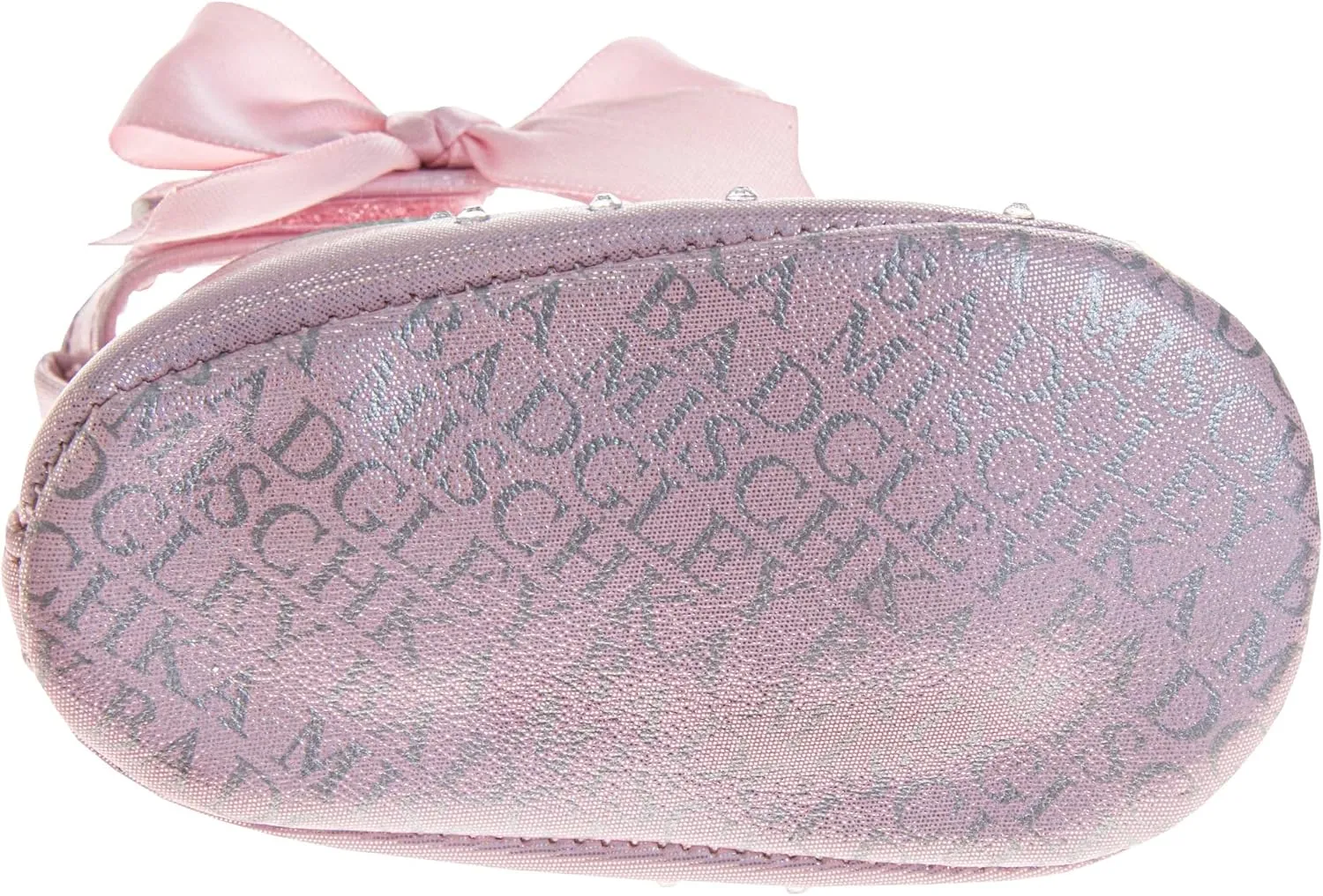 Josmo Baby Girls Sparkling Satin Mary Jane Sandals with Bow and Rhinestones Soft Sole Crib Shoes (Size 2-4 Infant)